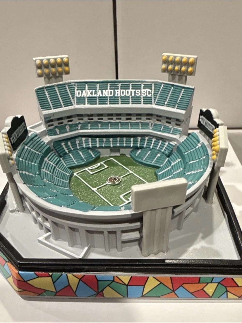 Oakland Roots SC Stadium Miniature - Teal and White